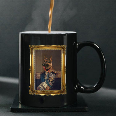 Personalized Dog Gift Idea - Royal Dog's Portrait 44 For Dog Lovers - Black Mug